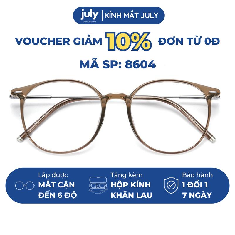 Gọng kính cận nữ mắt tròn kim loại phối nhựa chắc chắn basic dễ đeo hợp với nhiều dáng mặt 8604 Mắt Kính Voi kính oval trắng Tết gọng oval kính tròn bầu dục