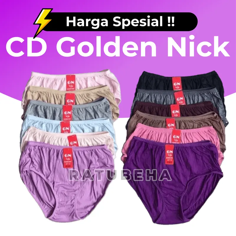 BELI 1 LUSIN GRATIS 1 - CD GOLDEN NICK CELANA DALAM WANITA BISA COD WARNA GELAP MUDA 0
