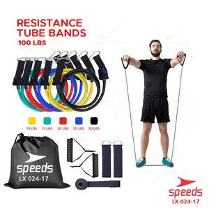 SPEEDS Alat Fitness Portabel Resistance Bands Tarik Karet Olahraga Dapat Disesuaikan Outdoor 024-17