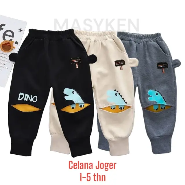 Masyken JOGER DINO - Celana Panjang Anak - Usia 1 - 5 Tahun Bahan Babytery Premium Katun