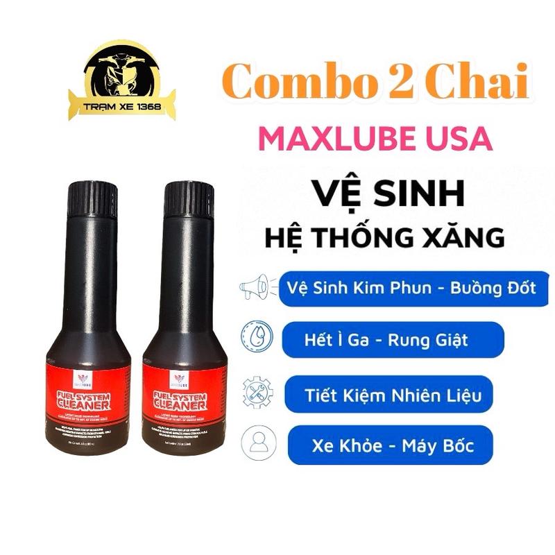 Gói 2 chai Maxlube Fuel System 60ml - Vệ sinh súc béc xăng cặn cacbon làm sạch kim phun Bảo Dưỡng Động Cơ Xe Máy Ô Tô Dầu Engine