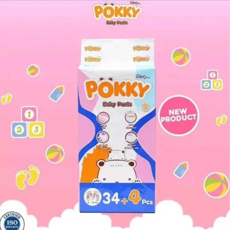 {new} TERMURAH!!! POKKY diapers pants popok bayi M34+4 L30+4 xl26+4 XXL22+4 3