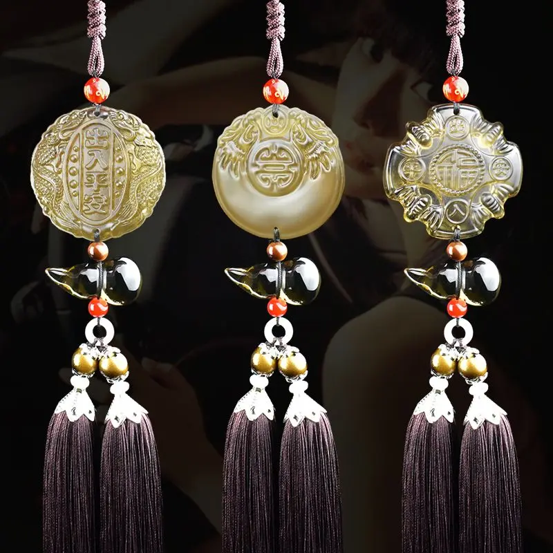 Đồ Trang Trí Treo Xe Hơi, Hình Quả Bầu Thủy Tinh Obsidian, Đồ Trang Trí Xe Hơi, Chuyến Đi An Toàn, Thích Hợp Cho Nam Và Nữ, Treo Trên Gương Chiếu Hậu Ô Tô, Mặt Dây Chuyền, Tuyệt Vời Làm Quà Tặng Nội Thất 3