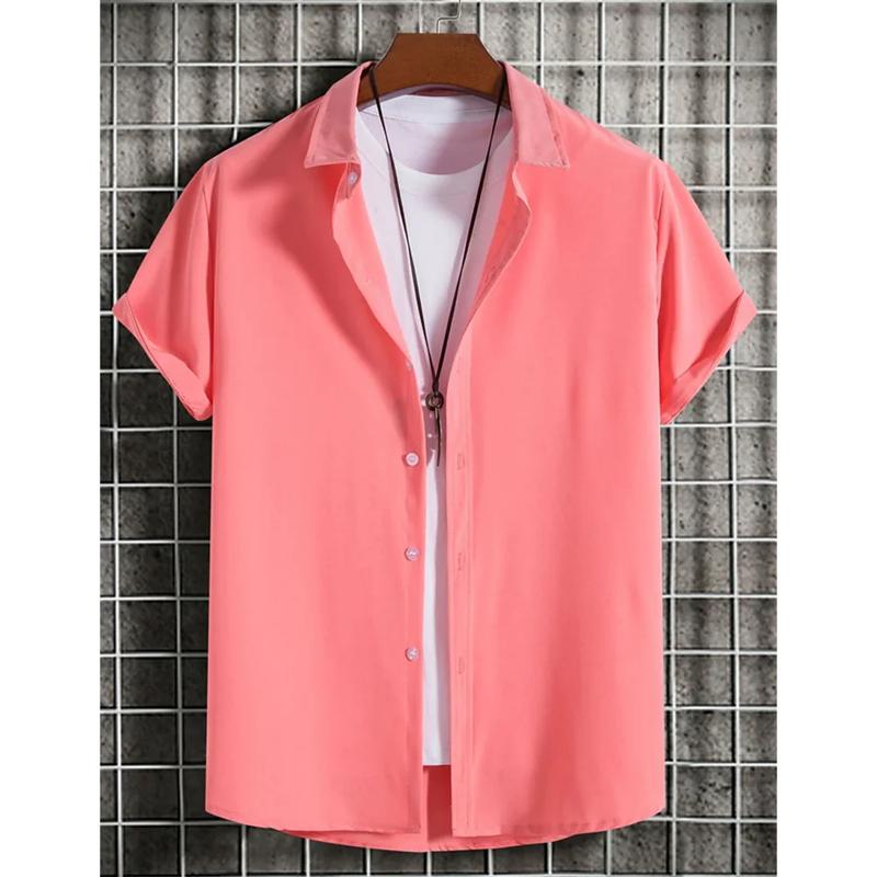 Men's summer fashion 3D printing simple Hawaiian short sleeved men's casual beach party clothing shirt 3