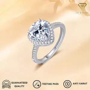 [YUNANGT] Cincin Berlian Bentuk Tetesan Air Fashion Cincin Terbuka Moissanite Simulasi Cincin Wanita Bertahtakan Zirkon