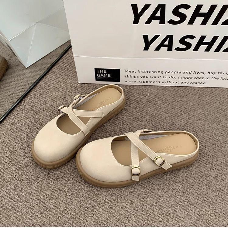 Product Introduction of Half Slippers Women Summer Outdoor Comfortable Flat Shoes College Style Mules Sandals 23