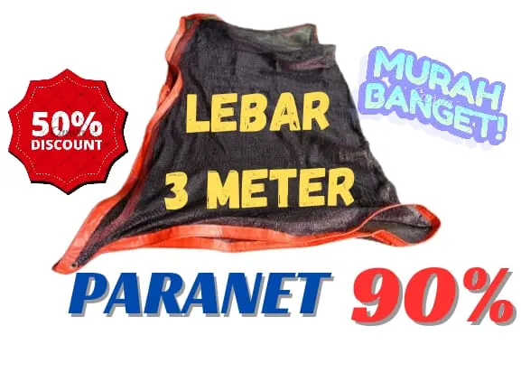 PARANET 90% LEBAR 3 METER SUDAH JAHIT TERPAL SEMUA SISI