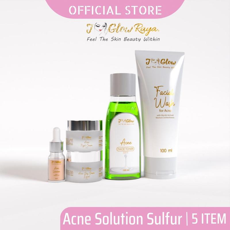 Jglow Skincare Paket Extra Acne Sulfur Whitening Perawatan Pembersih Wajah Jerawat Berjerawat Berminyak  Pencerah  Muka Hitam 5