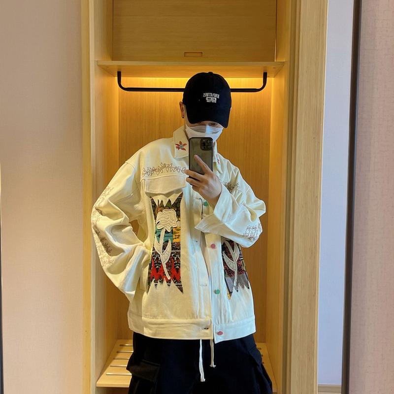 Product Introduction of 2024 Spring Internet Celebrity New High Street Retro Cool Ethnic Style Casual Patchwork Jacket for Men and Women Trendy Brand 17