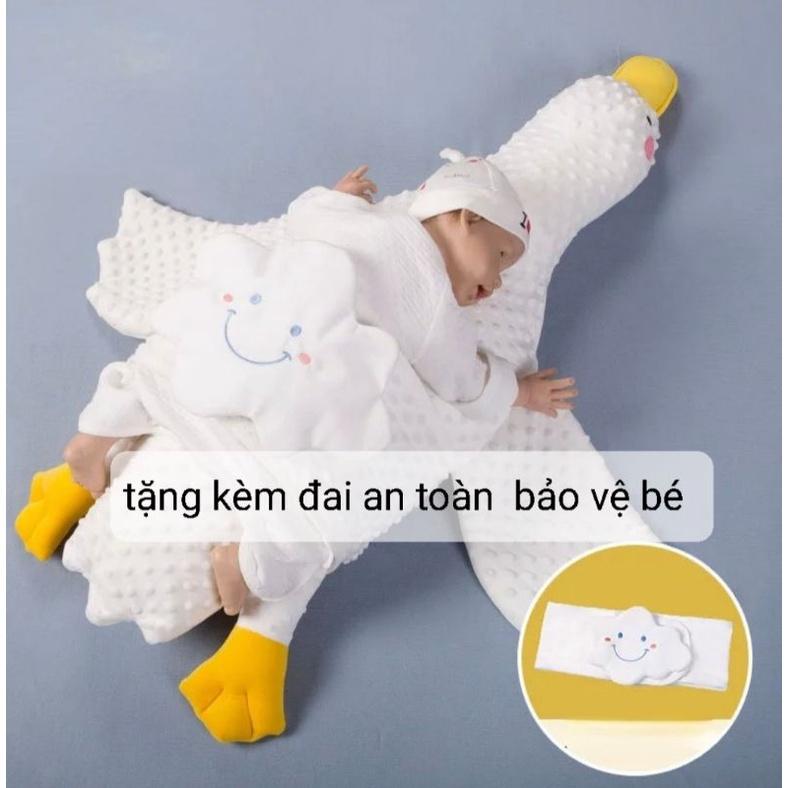 GỐI VỊT TRẮNG, GHI, HỒNG NẰM SẤP CHỐNG ĐAU BỤNG ĐẦY HƠI AN TOÀN CHO BÉ(Ảnh Thật),mẫu mới vải nhung cao cấp giúp bé có giấc ngủ ngon, bông gòn 5d tinh khiết, giá rẻ Nhộng Chũn