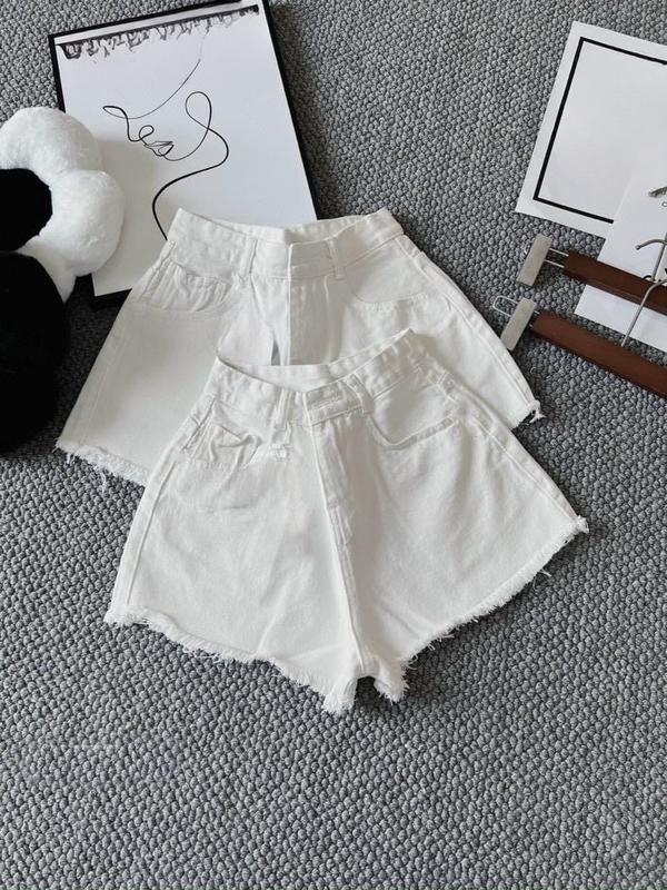 Quần short jean trắng chất jean bền đẹp từ jean1988 Nữ Women