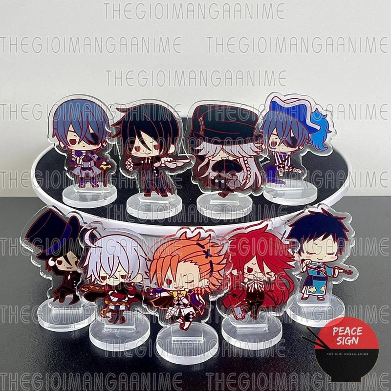 ( 1 cái MINI 15K ) Mô hình Standee Hắc quản gia mica trong acrylic ver CHIBI trang trí góc học tập