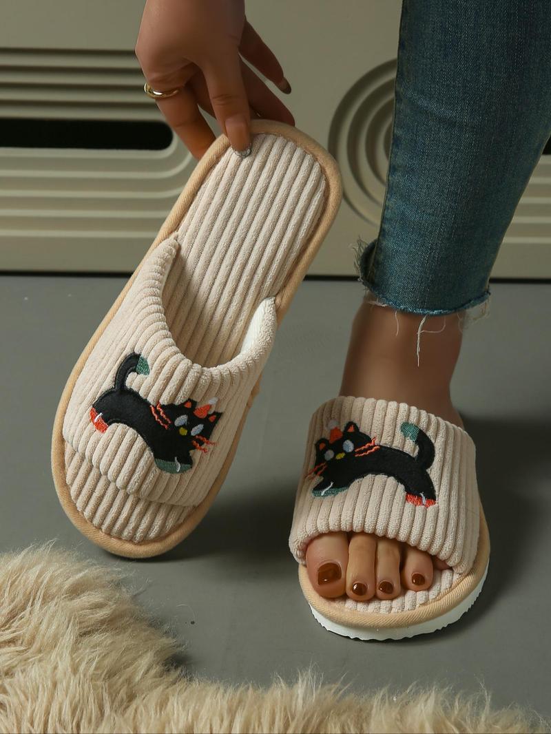 Product Introduction of Cute Cat Pattern Slippers, Casual Soft Comfortable Home Slippers, Non-slip Slippers for Indoor & Outdoor Wear, Walking Shoes 5