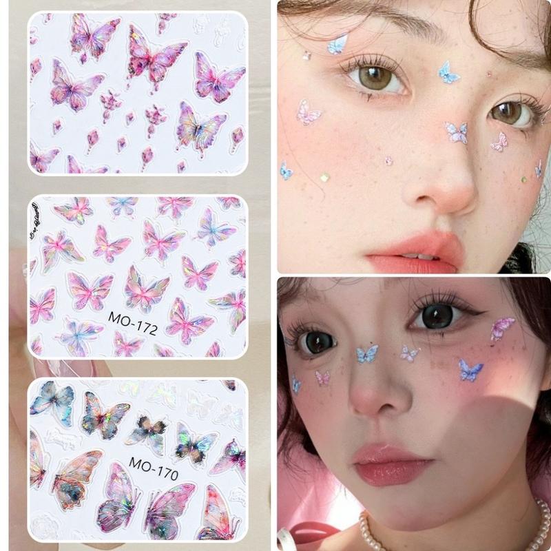 Phụ Kiện Trang Trí Mặt Hình Bướm, Hạt Đá Ngọc Hỗ Trợ Trang Điểm Makeup 1
