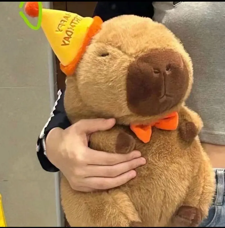 Gấu bông Sinh Nhật Có nhạc Gấu Bông Sinh Nhật Capybara Mũ Sinh Nhật Quà Tặng Ý Nghĩa Capybara Quà Tặng Dễ Thương 4