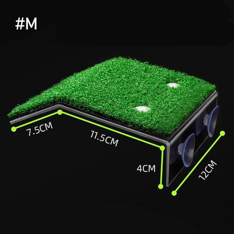 Product Introduction of Reptile Lawn Slope Turtle Basking Platform Turtles Resting Basking Platform Simulation Grass Turtle Ramp ForTank Reptile Habitat 9