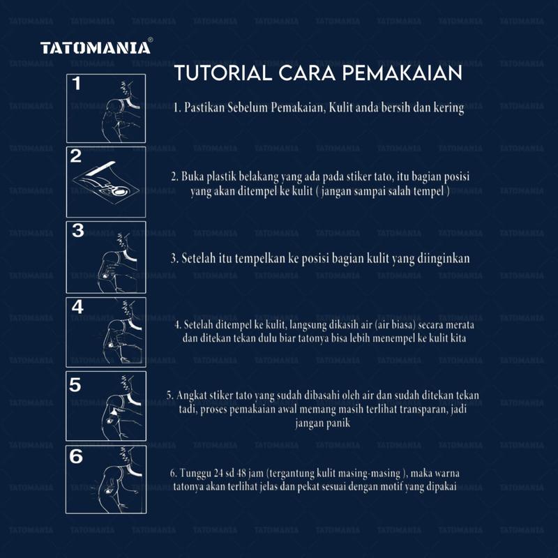 TM-Stiker tato temporer semi permanen tahan lama anti air Kode tulisan-01 1