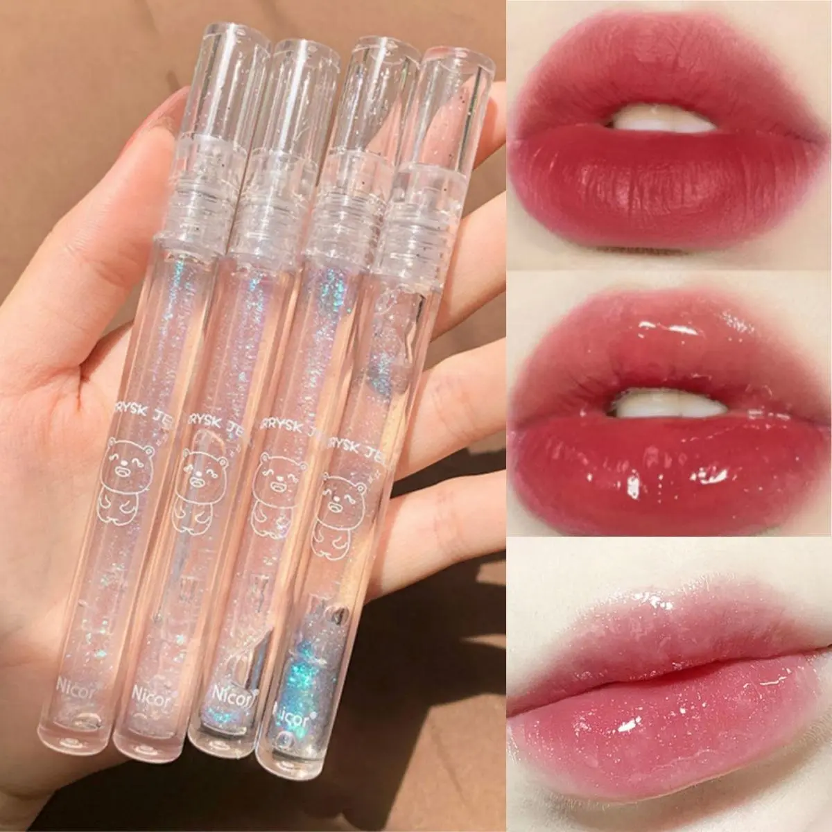 Son Bóng Nước, Gương, Không Thấm Nước, Lâu Trôi, Son Môi Dạng Thạch Trong Suốt, Mỹ Phẩm Trang Điểm Làm Đẹp Cho Nữ, 1 Chiếc