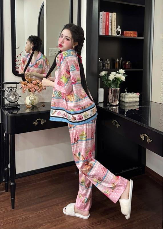 Product Introduction of Đồ Bộ Nữ Pijama Cánh Dơi Lady _ Size 45_68kg. Chất Vải Lụa Latin Mềm Mát . Quần Dài 95cm Có Túi 10