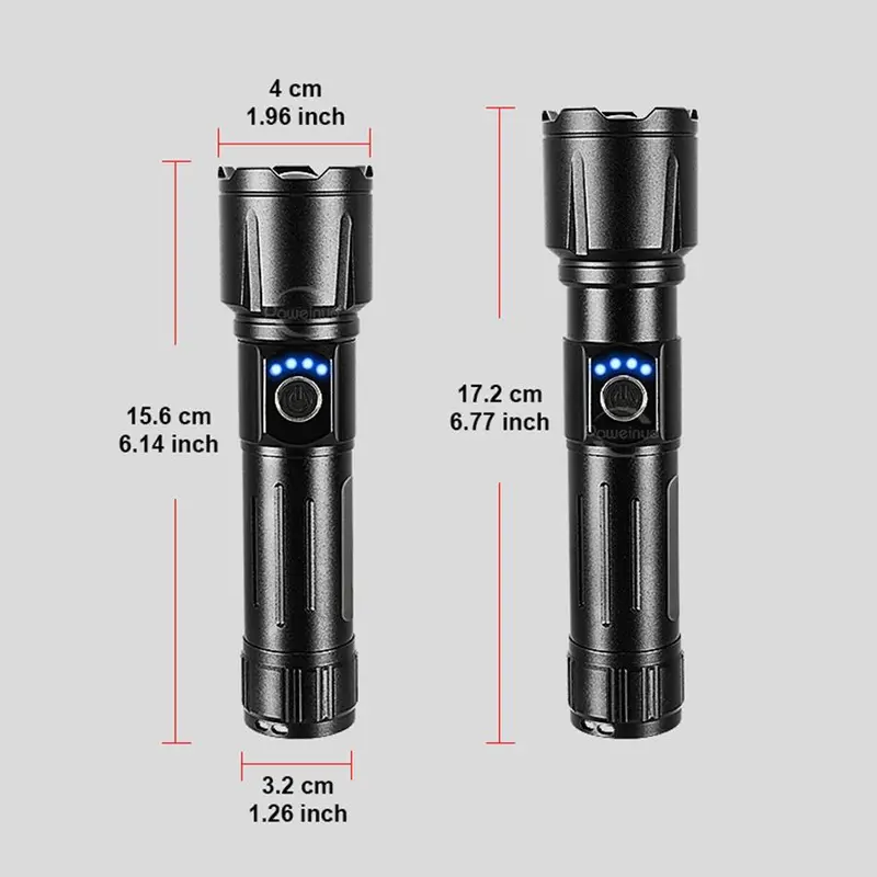 USB Rechargeable Flashlight, Outdoor Camping Flashlight, High-power Flashlight, Adjustable Zoom Handheld Light, Essential Lighting Tools for Home Emergency 1