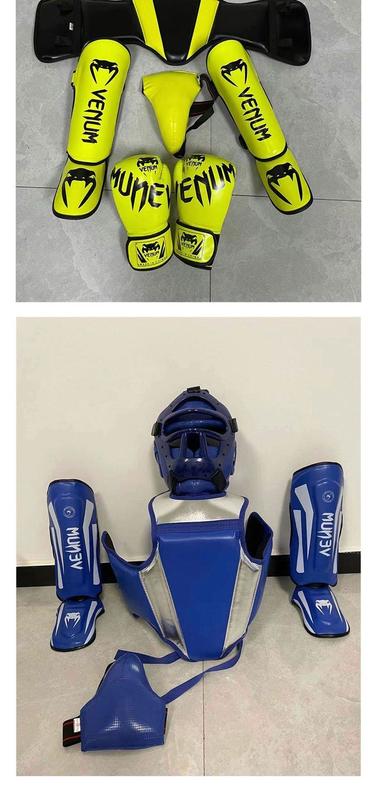 Product Introduction of Free Combat Protective Gear Boxing Training Muay Thai Fight Adult and Children Free Combat Head Protector Leg Guard Boxing Children Fight Protective Gear 9