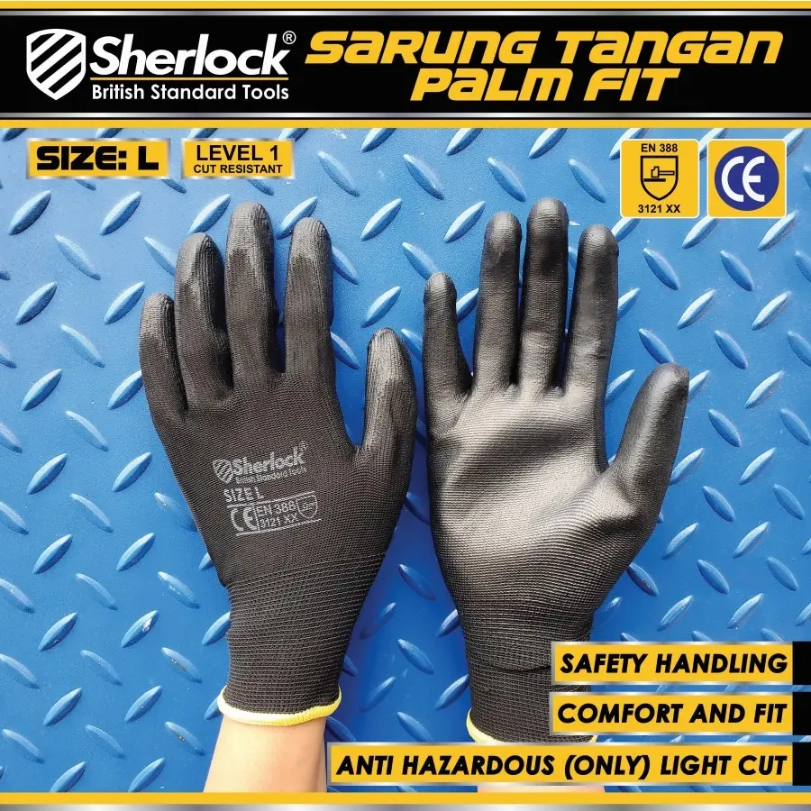 Sherlock Sarung Tangan Proyek Latex Anti Slip 210 Safety Gloves / Sarung Tangan Kerja