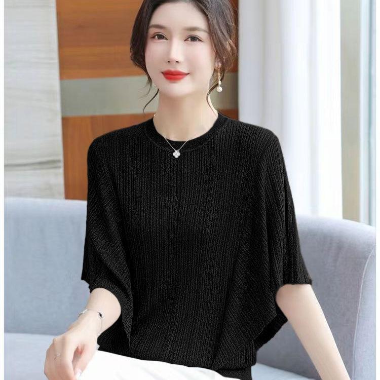 Product Introduction of Áo Phông Dáng Rộng Cho Nữ, Ngoại Cỡ, Áo Cánh Dơi, Làm Bằng Lụa Lạnh, ngắn Tay, Áo Thường Ngày Thích Hợp Cho Mùa Hè, Áo Cánh Mỏng, Quần Áo Nữ 4