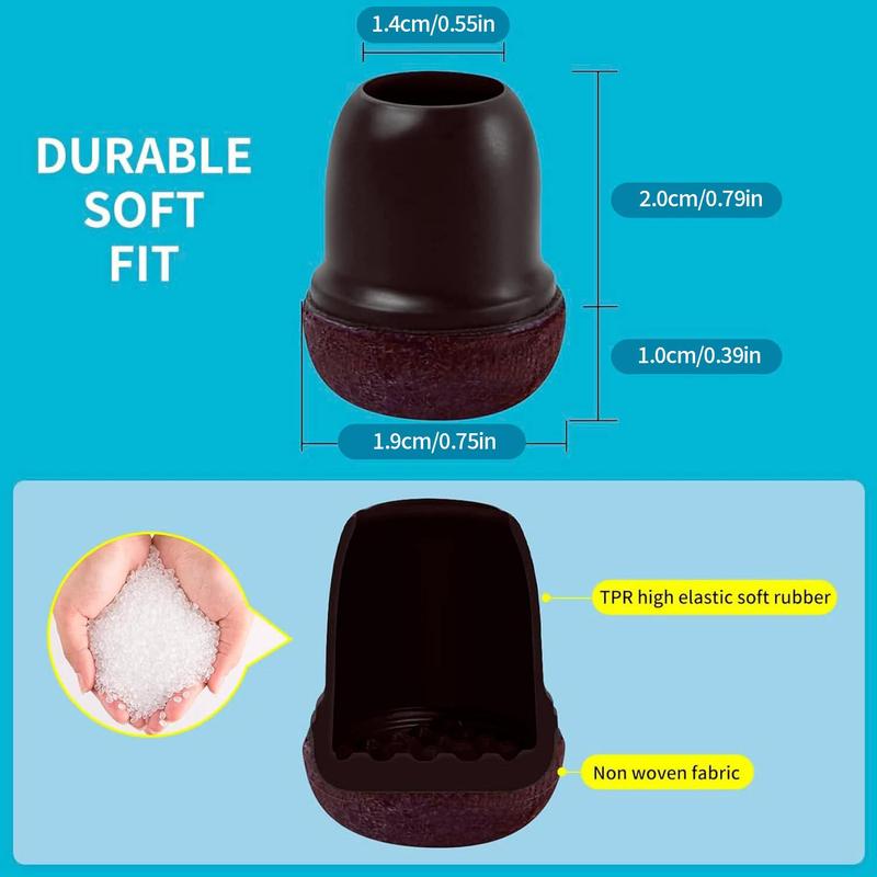 Chair Leg Cover, 8 Counts Round Wear-resistant Furniture Foot Cover, Anti-noise Universal Stool Foot Mat for Home Office 1