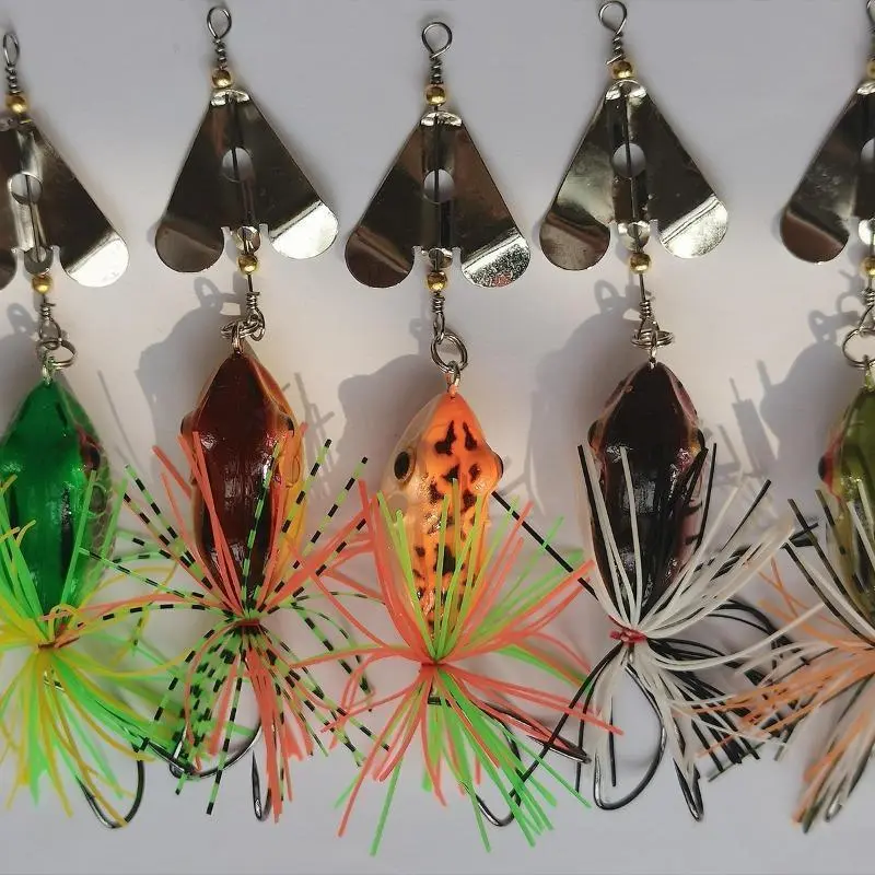 Hard Fishing Lure With Propeller Large Noise Frog Lure 135mm 9g Frog Sinking Snakehead Bait Fishing
