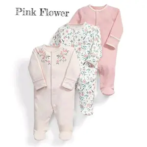 Mamas Papas Sleepsuit Set 3 in 1 Motif Pink Flower
