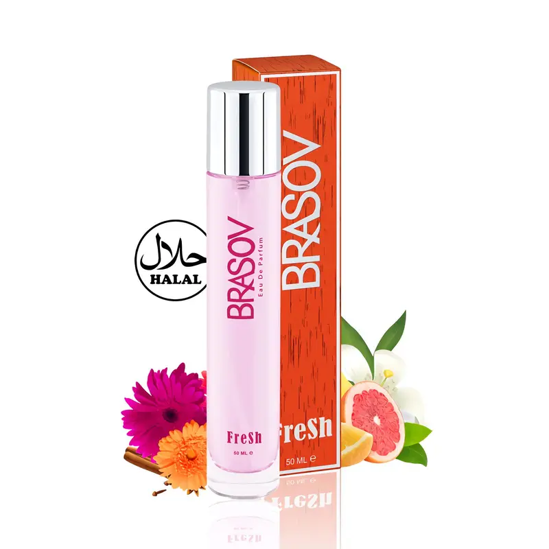 BRASOV Parfum Wanita 50 ML Eau De Parfum HALAL Perfume Spray Cologne Tabung Besar Perempuan EDP Fresh / Lovely / Energy Ori 1