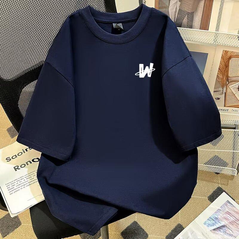 Áo Thun Ngắn Tay, Chất Lượng Cao, Thương Hiệu Thời Trang Mới 2025, Phong Cách Hip Hop Châu Âu Và Mỹ, Áo Mặc Bên Trong Cổ Tròn, Cotton Nguyên Chất, Thích Hợp Cho Nam Và Nữ, Mặc Mùa Hè, Thiết Kế Trung Tính