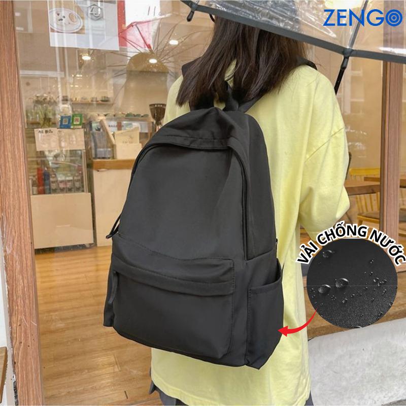  Balo Ulzzang Basic Hàn Quốc chống nước balo nam nữ đi học thời trang giá Rẻ - Zen 02 cặp đi học  nữ có ngăn bí mật Đeo Vai Backpack 