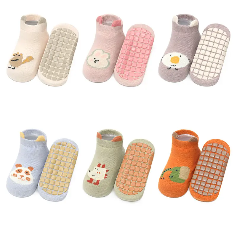 Spring Summer Thin 3D Ear Anti-slip White Floor Stockings Baby Cute Cartoon Animal Ankle Short Socks for Toddler Boys Girls