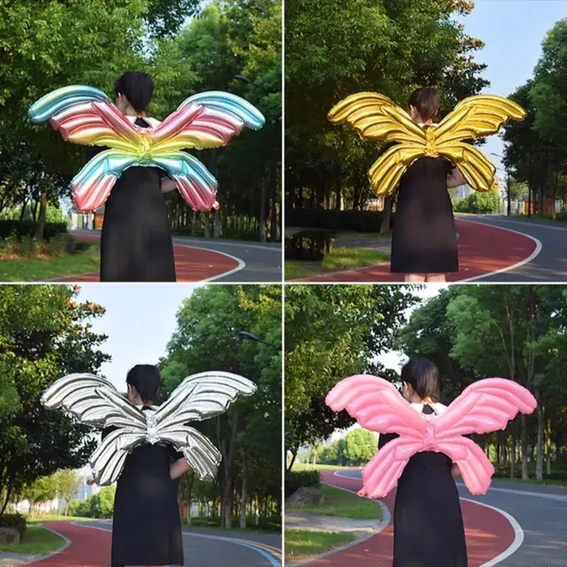 Balon sayap/balon foil kupu kupu/balon huruf /balon latex /balon ulang tahun/ dekorasi ulang tahun Gold Biru Kuning Pink Putih 1