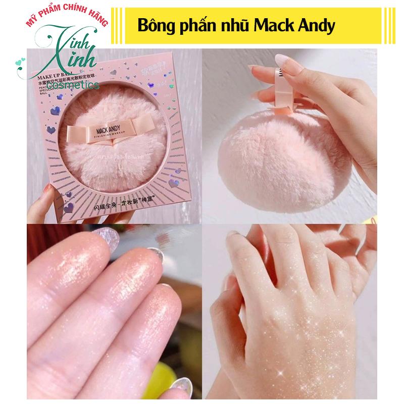  Bông phấn bắt sáng nhũ highlight MACK ANDY Nhũ Kim Tuyến Mack Andy Nữ Cosmetic Trang Điểm Mỹ Phẩm 