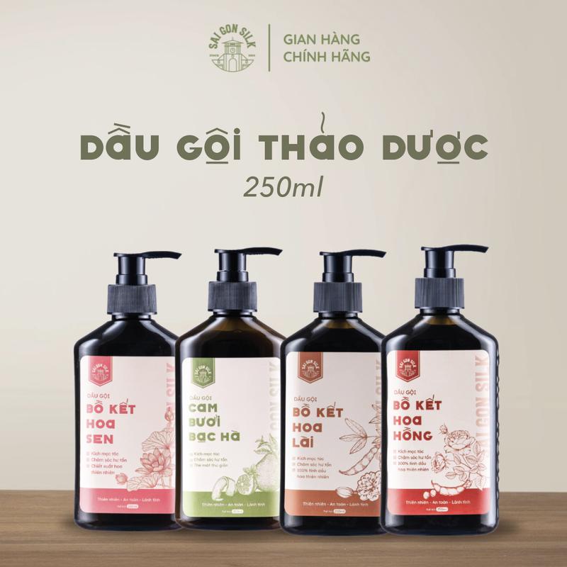 Size nhỏ 250ml Dầu Gội Bồ Kết Thảo Dược SaigonSilk kích mọc giảm rụng không sulfate không silicone dầu gội thảo dược xịt kích dầu gội