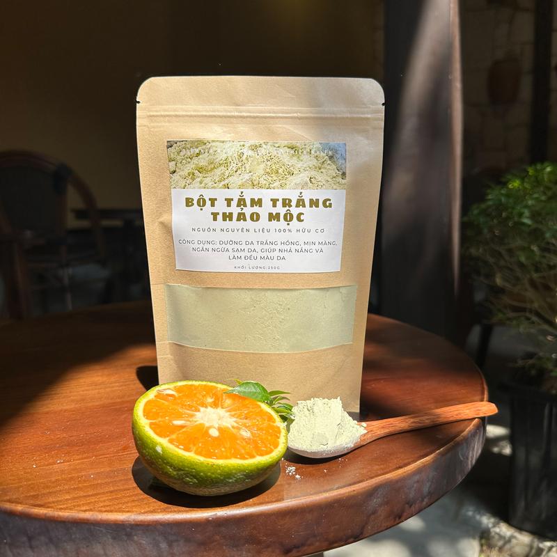   250gram  Bột Tắm Trắng Thảo Mộc  Ủ Trắng Tẩy Da Chết Làm Sạch Body Mềm Mịn Da  