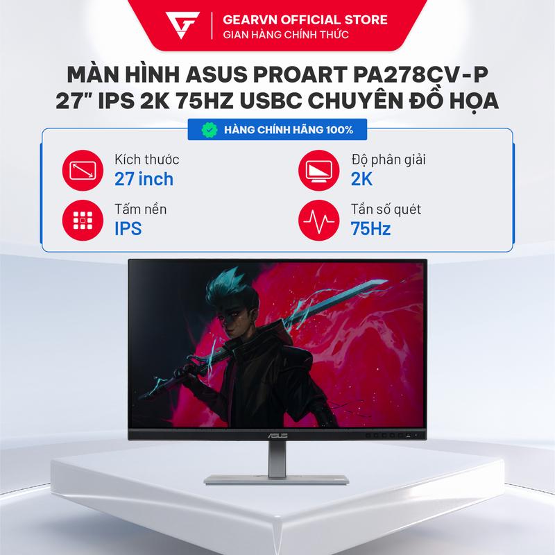 Màn hình ASUS ProArt PA278CV-P 27" IPS 2K 75Hz USBC chuyên đồ họa