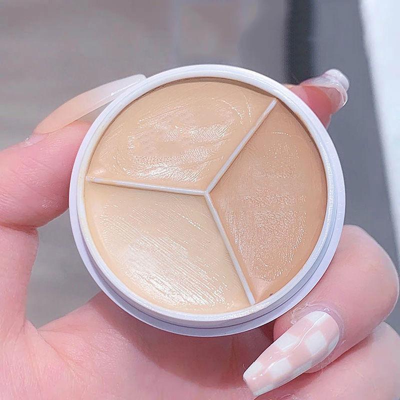Product Introduction of 3Color Concealer Full Covers Dark Circles Acne Marks Spots Tear Furrows Concealer Cream Brighten Face Even Skin Color Foundation 3