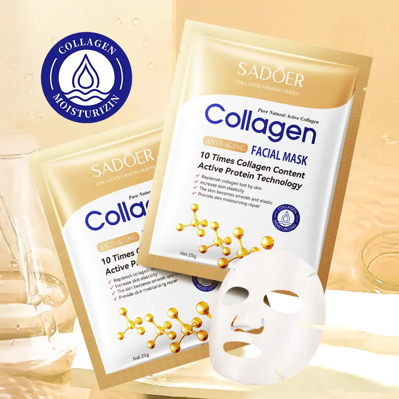 Full English Mask Sadoer Bone Collagen Anti-Wrinkle Mask Nourishing and Brightening Moisturizing Facialmask Cross-Border Foreign Trade Skincare Skin Repair Comfort Moisturizer Moisture Hydrate Moisturize