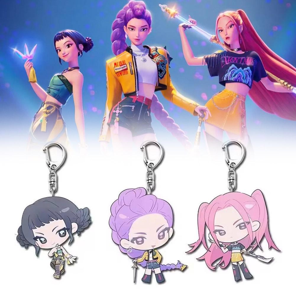 KPOP Demon Hunters Rumi Mira Zoey Acrylic Keychain Pendant For