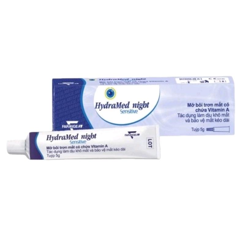 mỡ tra mắt Hydramed Night Sensitive-Giúp giảm khô mắt, mỏi mắt-Nhập khẩu Italy-Tuýp 5g mỡ tra mắt 4
