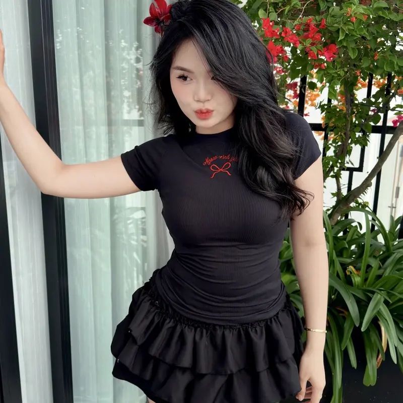 [BST NƠ XINH] ÁO THUN BABY TEE THÊU NƠ NGOAN XINH YÊU 0