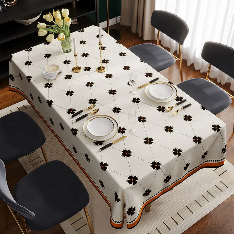 High-end Luxury Tablecloth Waterproof Oil-proof Heat-resistant Washable PVC Simple Dining Tablecloth 2022 New Coffee Table Mat table  runner alas  meja alas  meja  murah Elegant Beige Table Runner Set Waterproof Orchid PVC Tablecloth