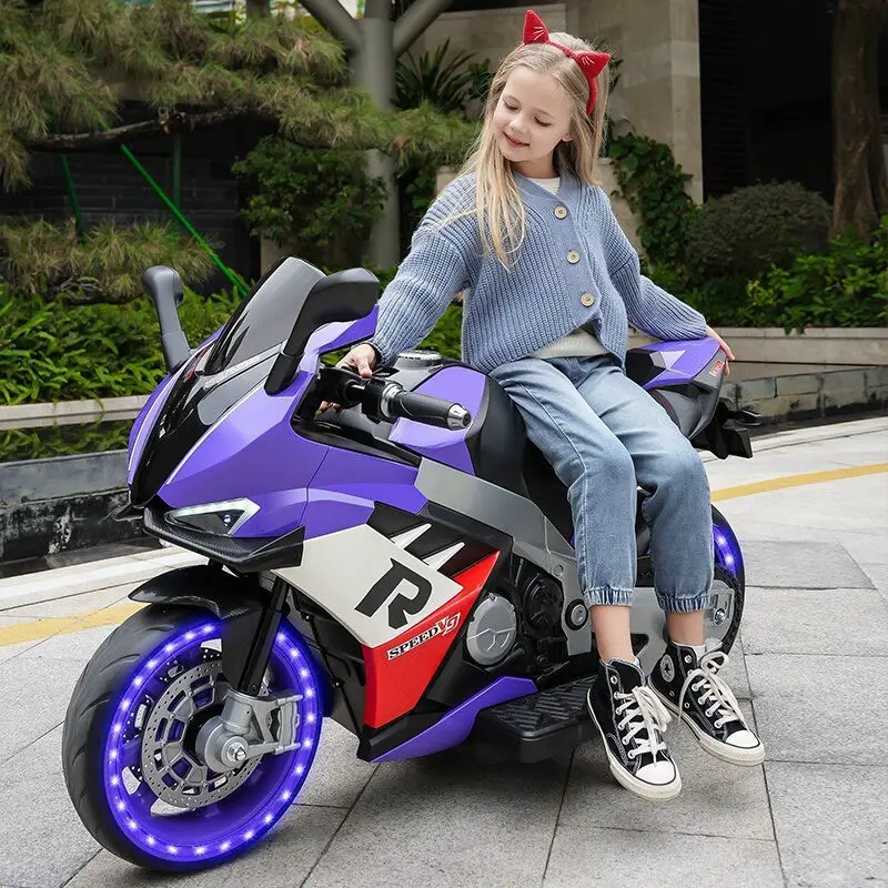 Xe Máy Mô Tô Điện Cho Bé XR racing Tay Ga, Chân Phanh, Kiểu Dáng Thể Thao 2 Động Cơ. Đồ Chơi 1