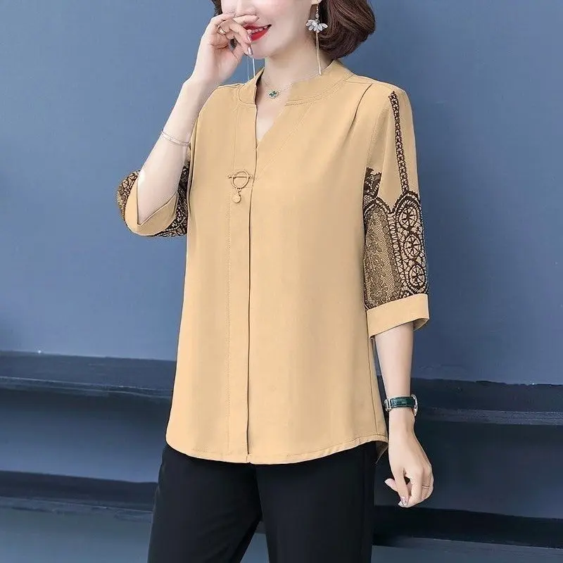 Áo Nữ Trung Niên A166, Mẫu Sơ Mi Trung Niên Tặng Mẹ Chất Lụa Tay Lỡ Sang Trọng | Thời Trang NP Clothing 7