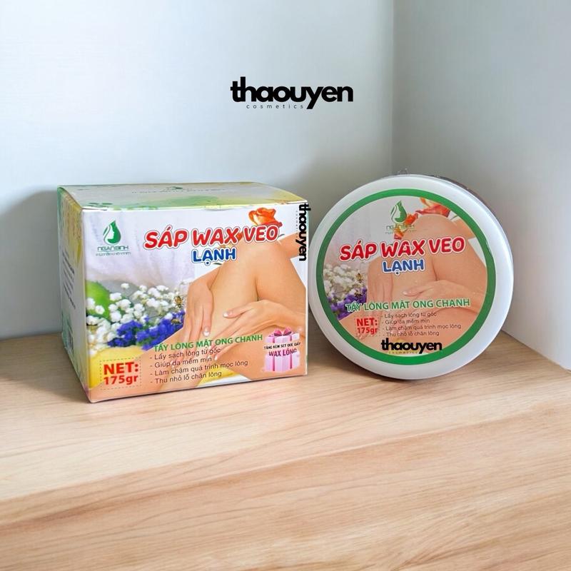 Sáp Wax Veo Lạnh Ngân Bình 175g Chiết Xuất Mật Ong Chanh Dùng Tay Chân Kèm Giấy Và Que Gỗ Women Waxing tẩy lông