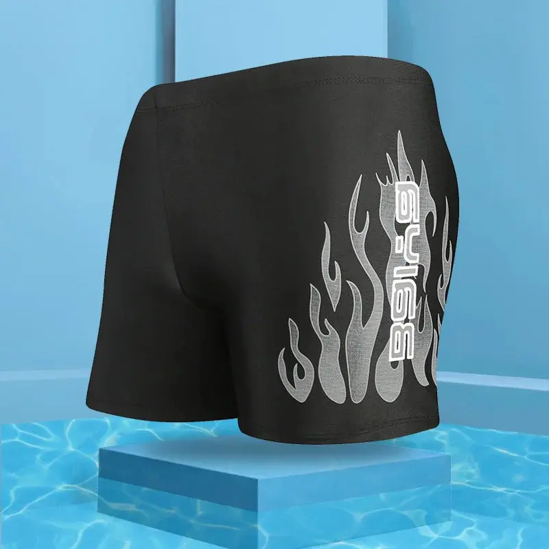 Men Elastic Swimming Trunks Swimwear Beach Swim Sport Short Briefs Surfing Summer Swimsuit Boxer Shorts Bathing Suit 3
