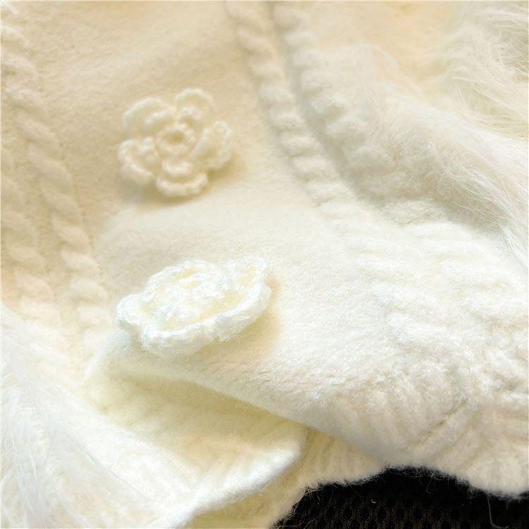 Áo Vest Dệt Kim, Phong Cách Cổ Điển OOTD, Khâu 2024, Dành Cho Nữ, Ngắn, Thích Hợp Cho Mùa Thu Và Mùa Đông, Có Thể Mặc Ngoài Trời, Váy Băng Quấn, Thiết Kế Hoa Ba Chiều Áo Len Dày Women Top 7